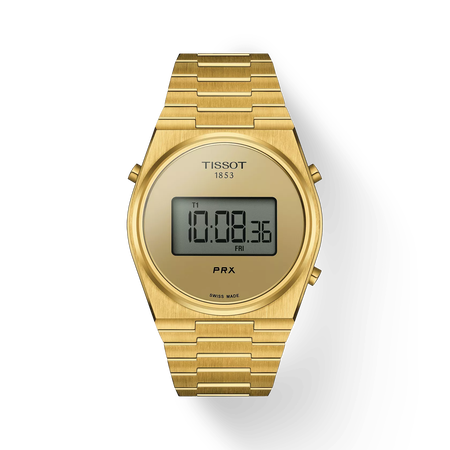 Front view of the watch Tissot PRX Digital with shadow