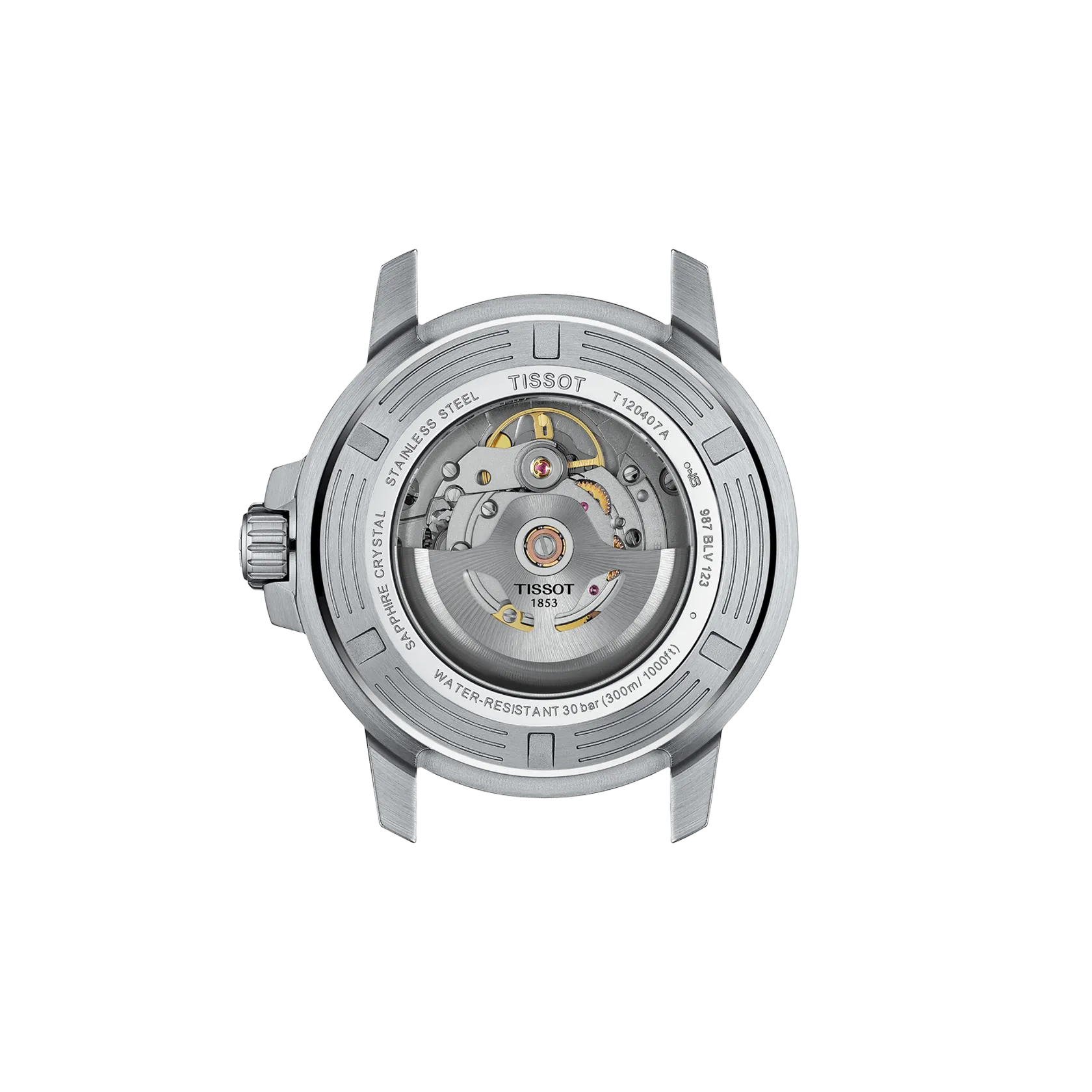 Back view of the watch case Tissot Seastar 1000 43mm