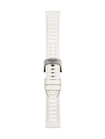 Front view of Tissot Official White Silicone Strap Lugs 21 mm