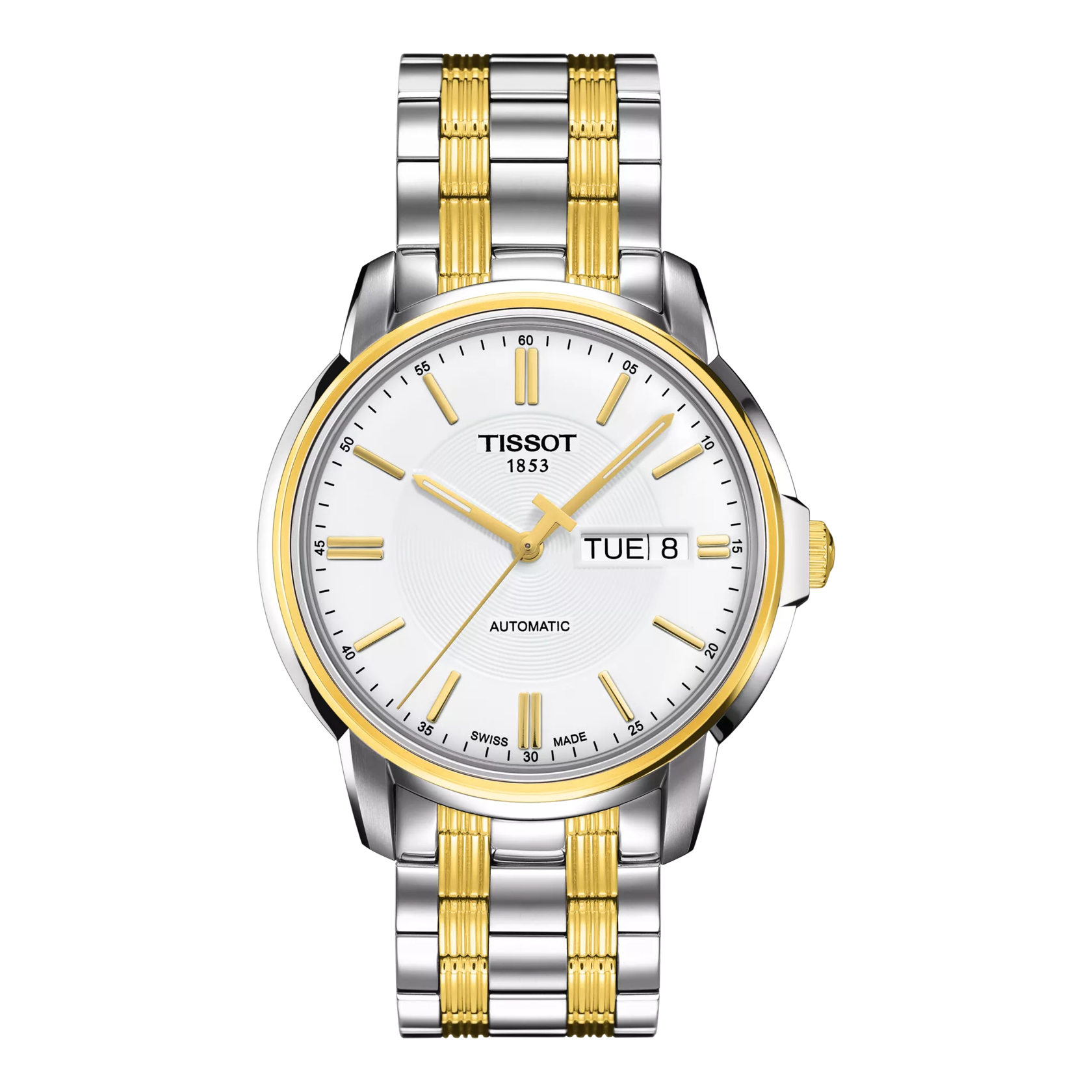 Front view of the watch Tissot Automatics III