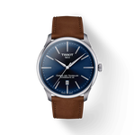 Front view of the watch Tissot Chemin des Tourelles 42mm with shadow