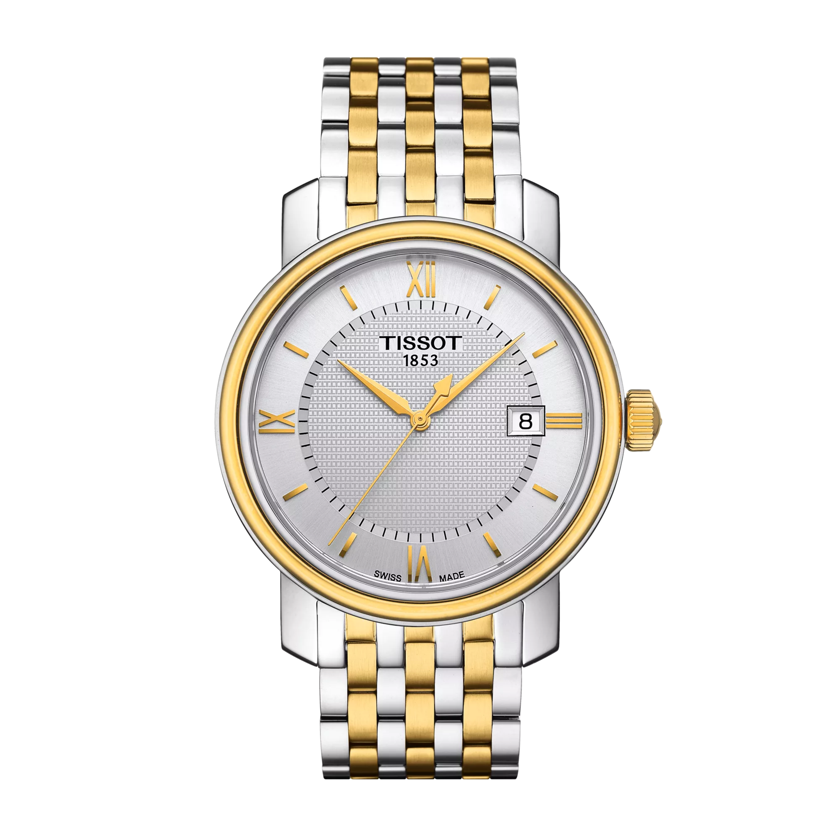 Front view of the watch Tissot Bridgeport