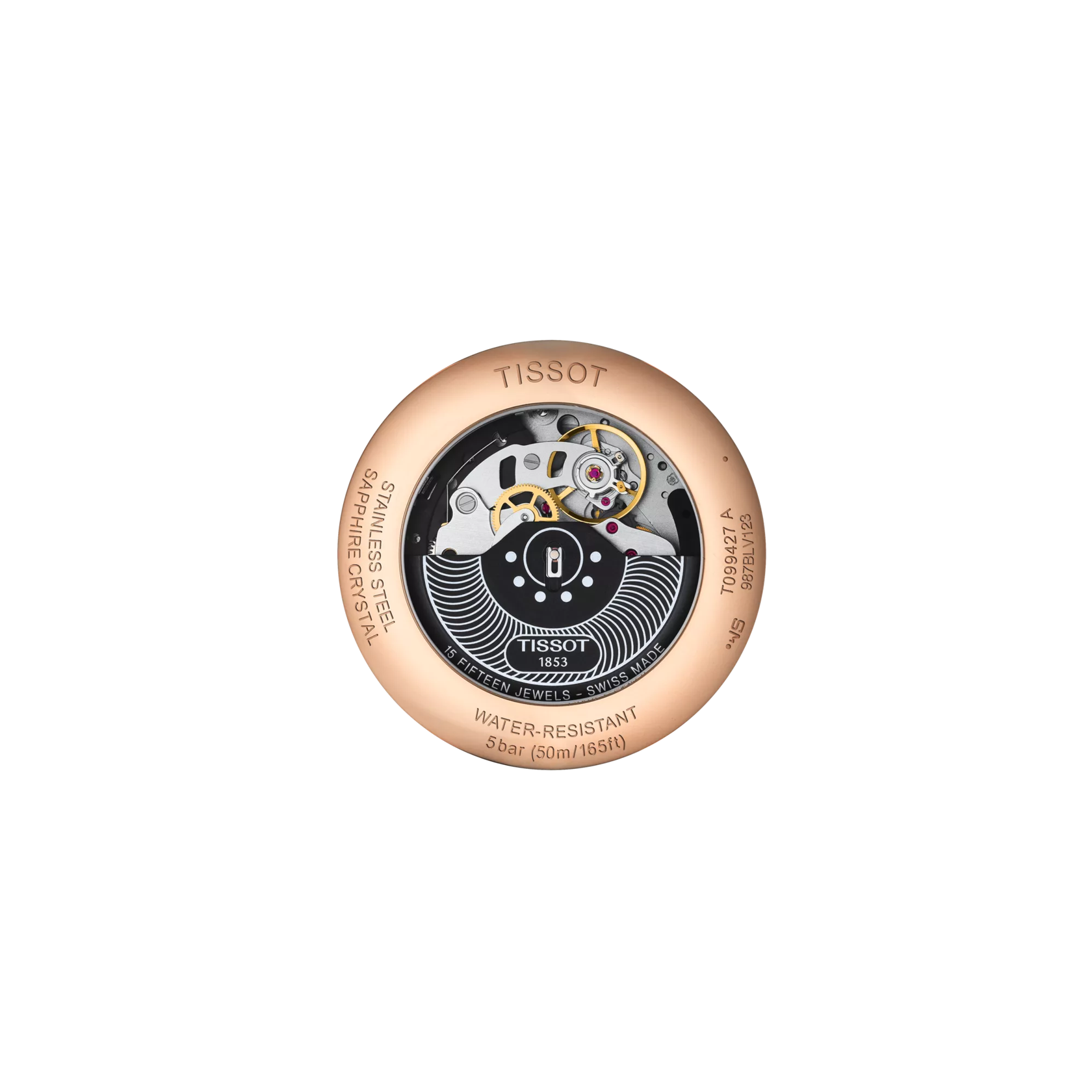 Back view of the watch case Tissot Chemin des Tourelles Automatic Chronograph