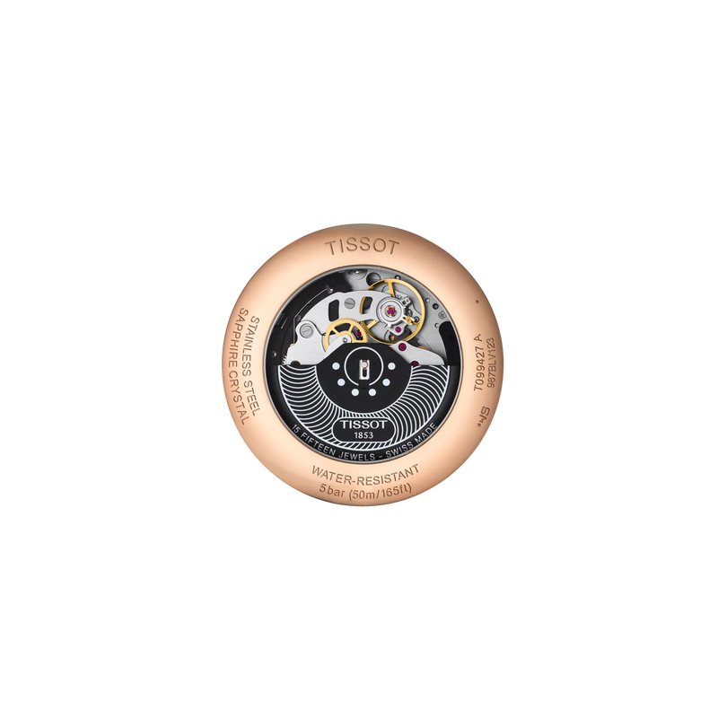 Back view of the watch case Tissot Chemin des Tourelles Automatic Chronograph