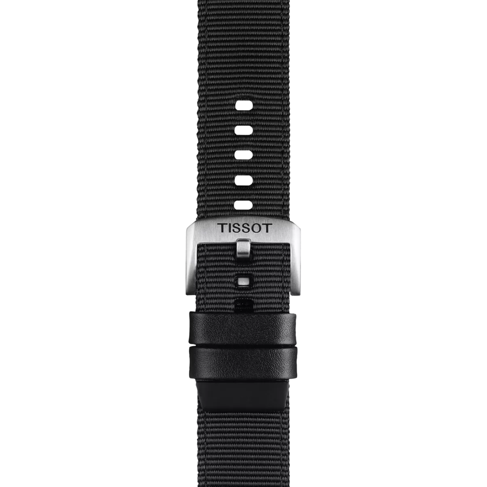Zoom sobre Correa negra textil oficial Tissot 22 mm