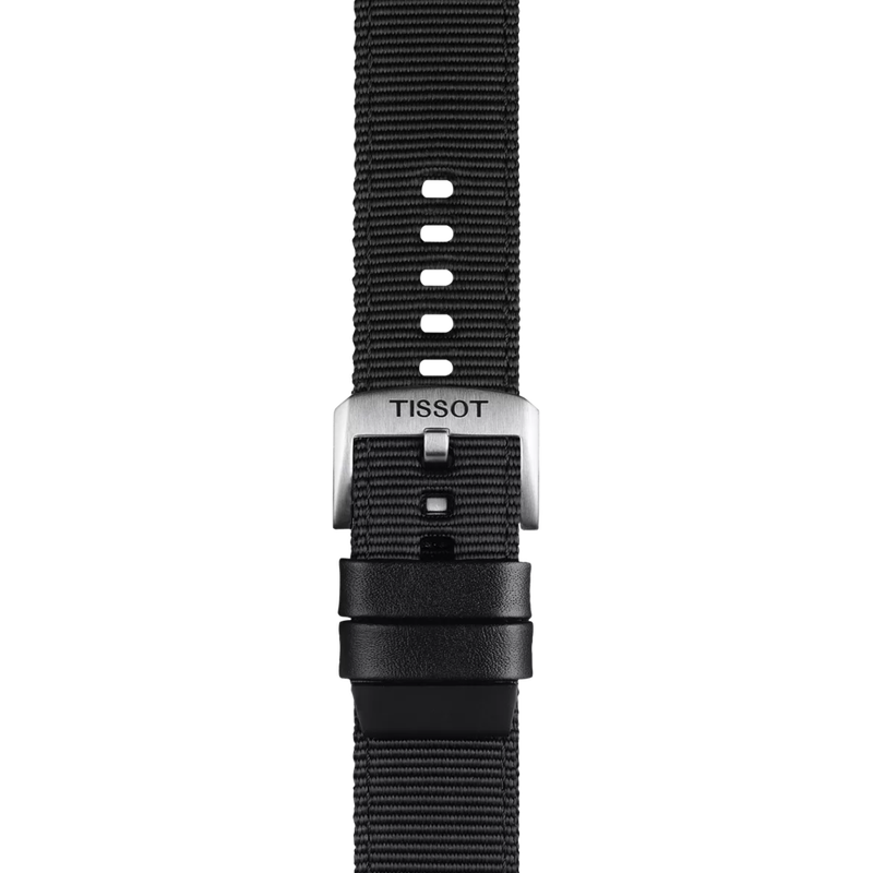 Zoom sobre Correa negra textil oficial Tissot 22 mm