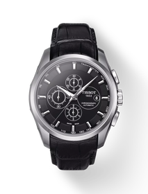 Front view of the watch Tissot Couturier Automatic Chronograph with shadow