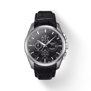 Front view of the watch Tissot Couturier Automatic Chronograph with shadow