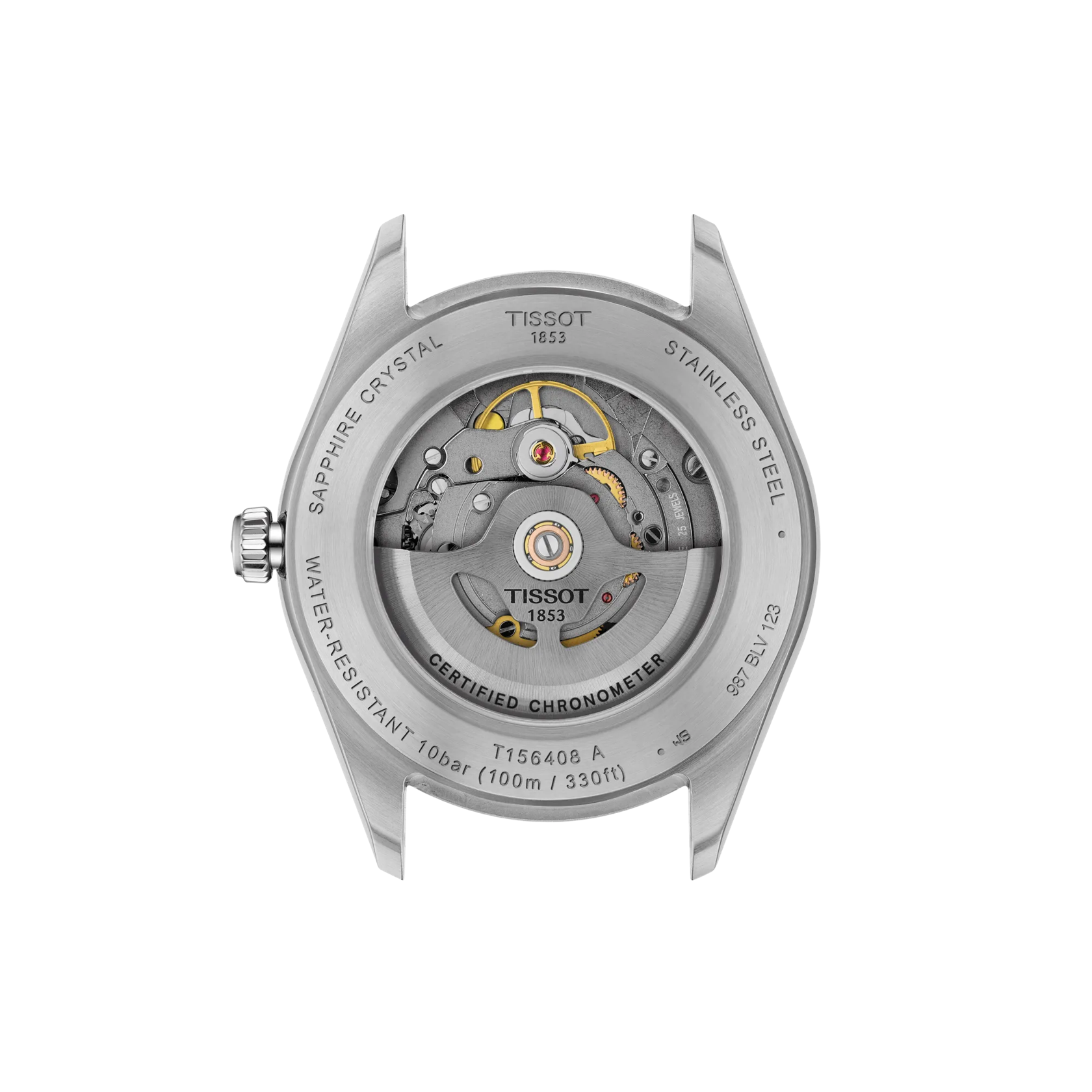 Vista posterior de la caja del reloj Tissot Ballade 39mm