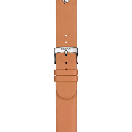 Zoom sobre Correa de cuero marrón Tissot oficial asas 18 mm
