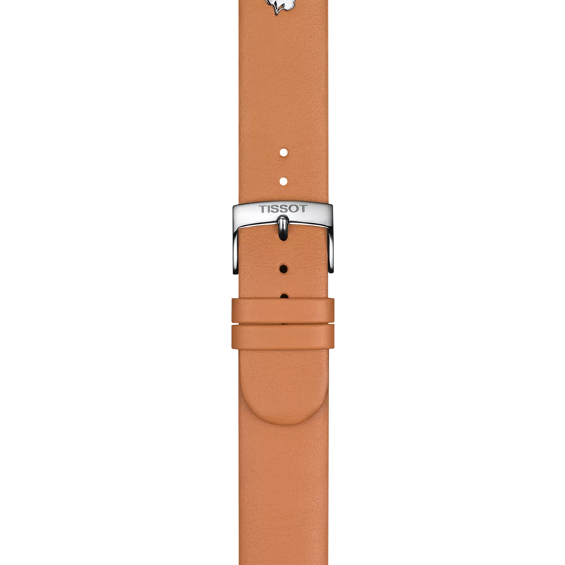 Zoom on Tissot Official Brown Leather Strap Lugs 18 mm