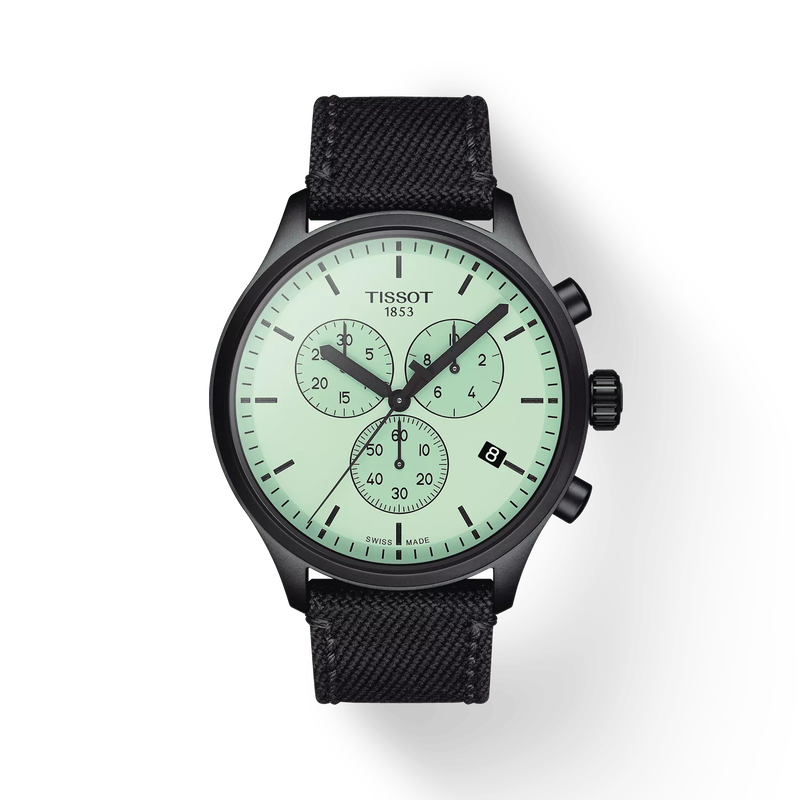 Front view of the watch Tissot Chrono XL with shadow