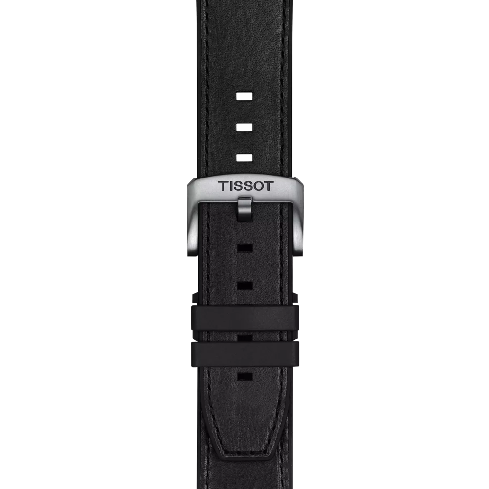 TISSOT ブラック レザー ストラップ 23mmのズーム