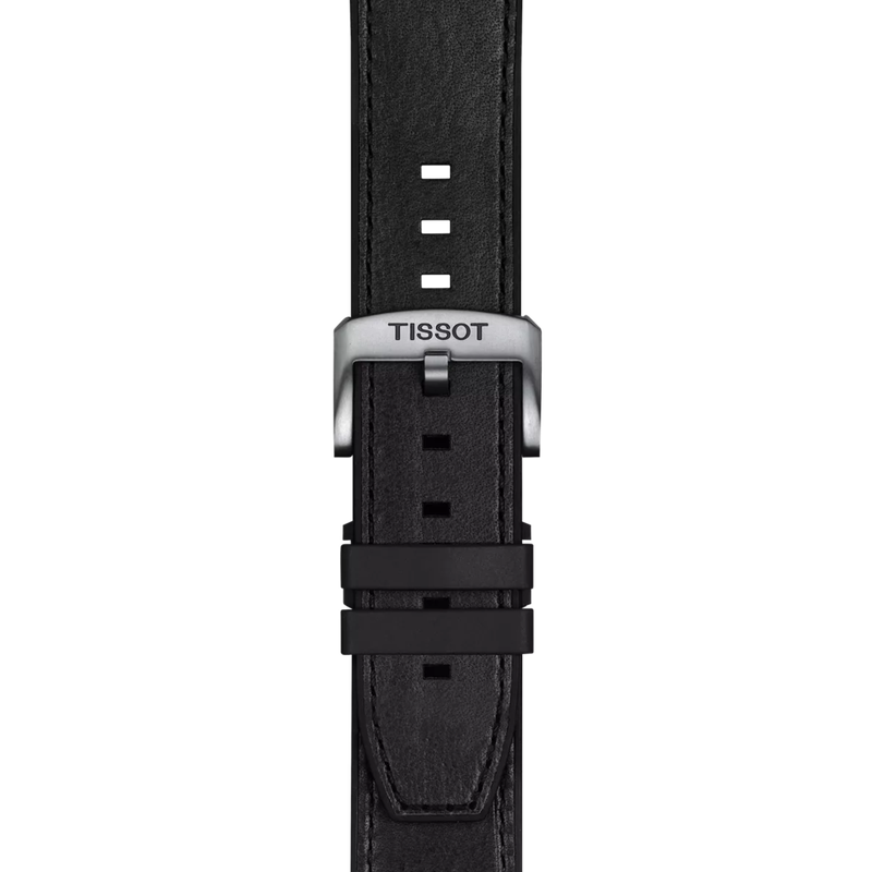TISSOT ブラック レザー ストラップ 23mmのズーム