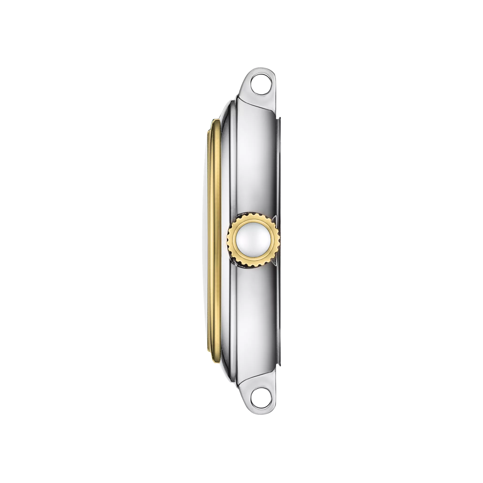 Vista de perfil de la caja del reloj Tissot Bellissima Small lady