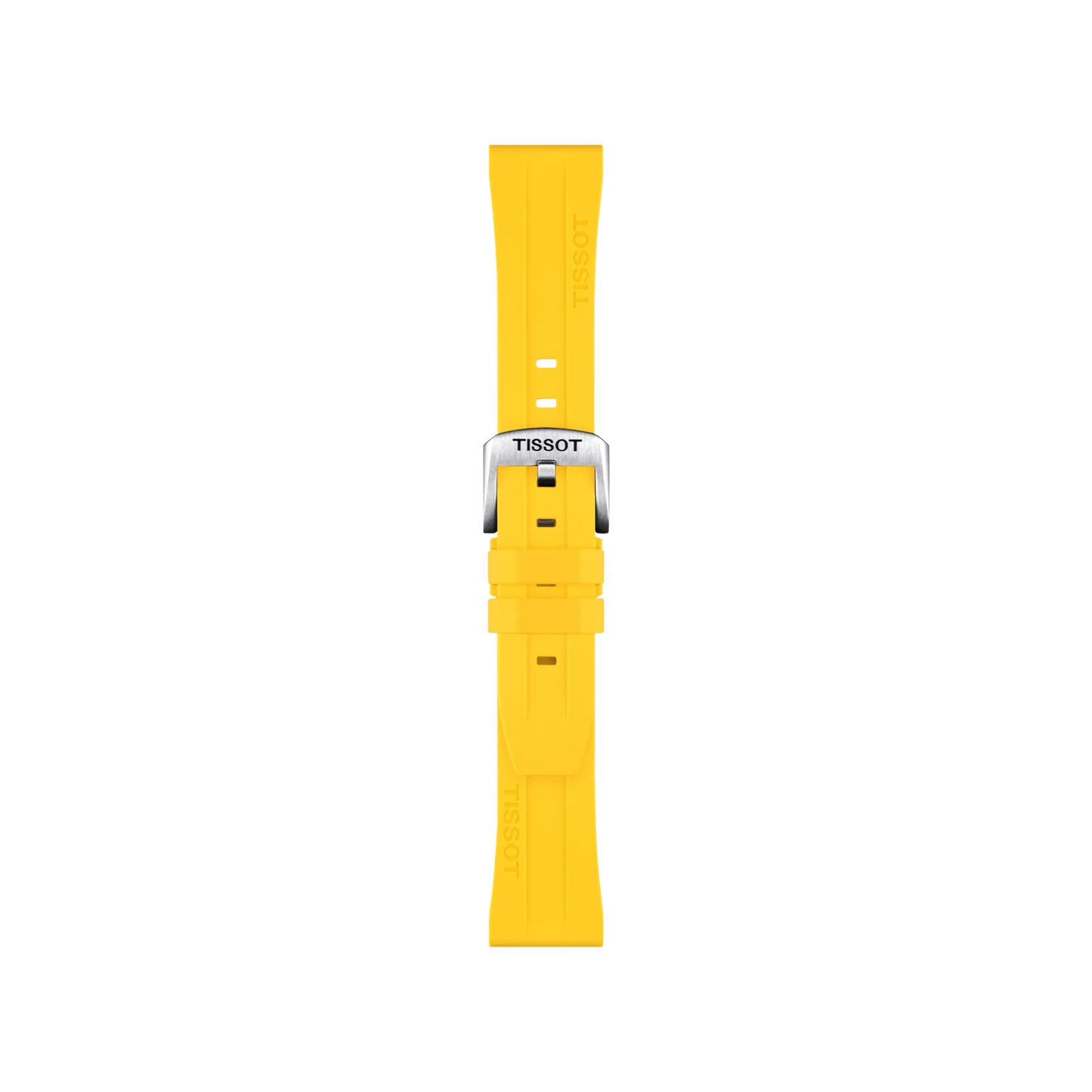 Front view of 天梭黄色硅胶表带