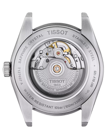 มุมมองด้านหลังของตัวเรือนนาฬิกา Tissot Gentleman Powermatic 80 Silicium