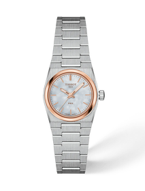 Vista frontal del reloj Tissot PRX 25mm con sombra