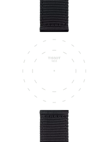 Focus on the lugs of Tissot Official Black Textile Strap Lugs 22 mm
