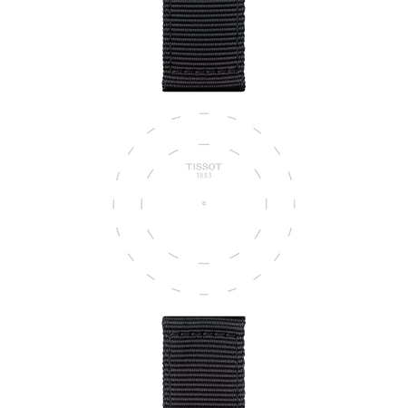 Focus on the lugs of Tissot Official Black Textile Strap Lugs 22 mm