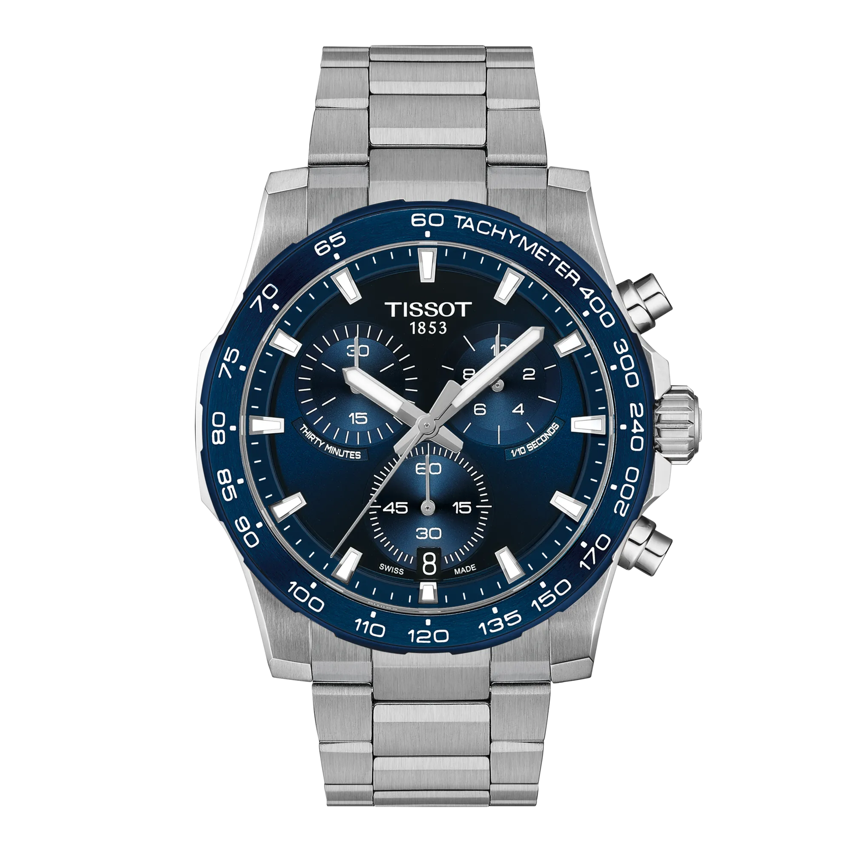 Vista frontal del reloj Tissot Supersport Chrono 42mm
