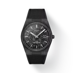 Front view of the watch Tissot PRX Carbon 40.5mm with shadow