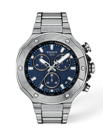 Front view of the watch Tissot T-Race 45mm with shadow