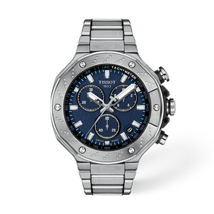 Front view of the watch Tissot T-Race 45mm with shadow