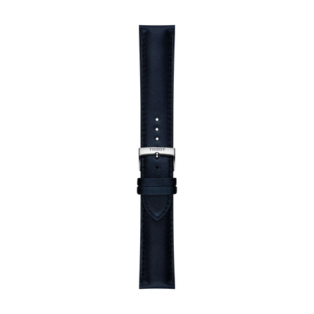Front view of Tissot Official Blue Synthetic Strap Lugs 22 mm