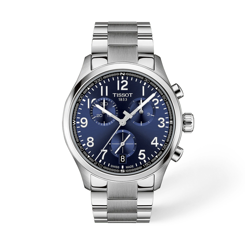 Front view of the watch Tissot Chrono L 42mm with shadow