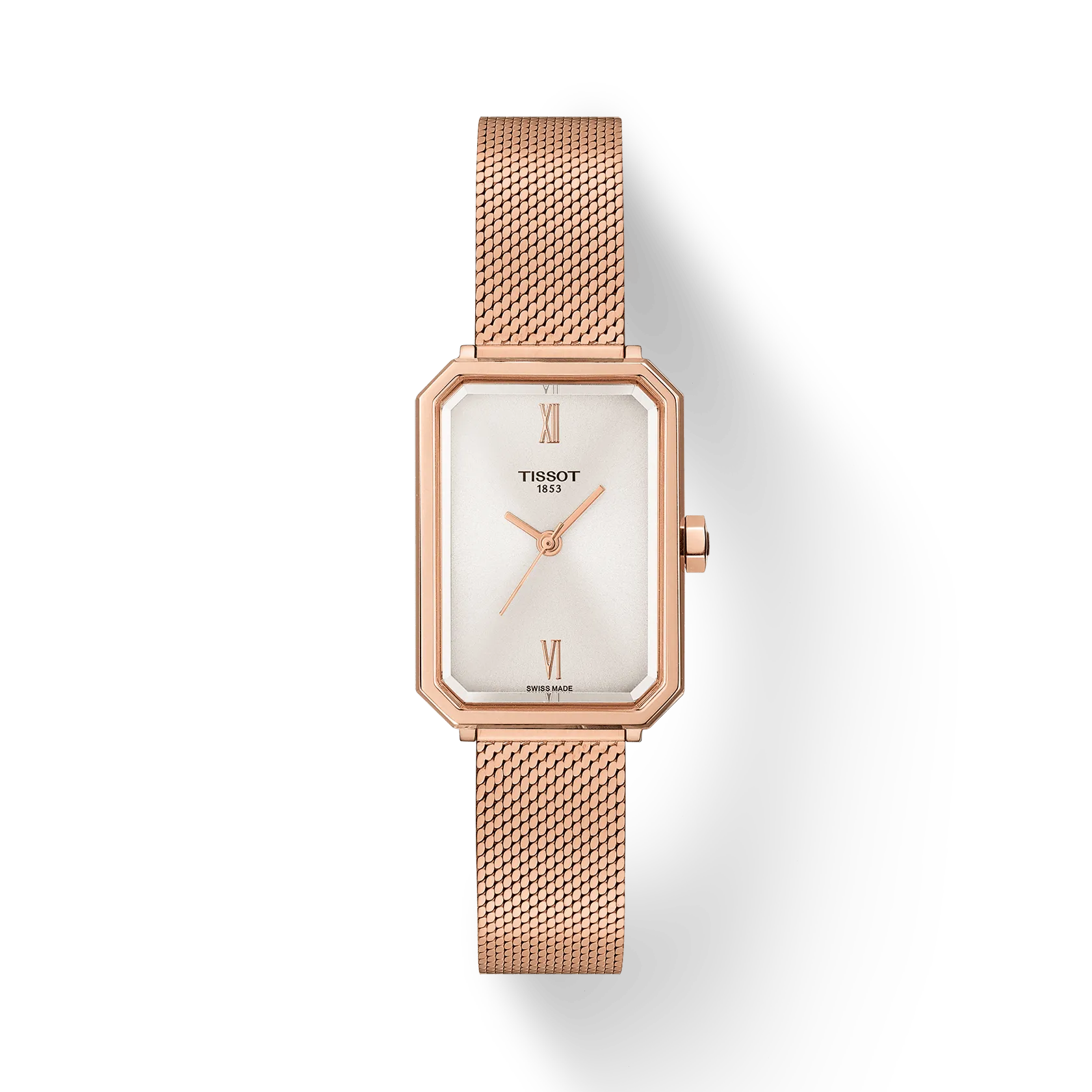 Front view of the watch Tissot SRV 30mm with shadow