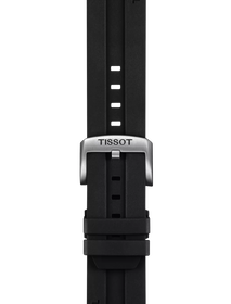 Zoom on Tissot Official Black Rubber Strap Lugs 22 mm