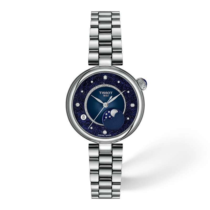 Front view of the watch Tissot D&eacute;sir 29.6mm with shadow