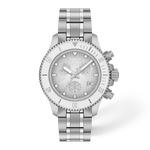 Vorderansicht der Uhr Tissot Seastar 1000 38mm mit Schatten