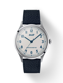 Front view of the watch TISSOT HERITAGE 1938 39mm with shadow