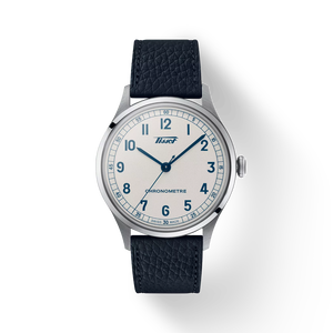 Vista frontal del reloj TISSOT HERITAGE 1938 39mm con sombra