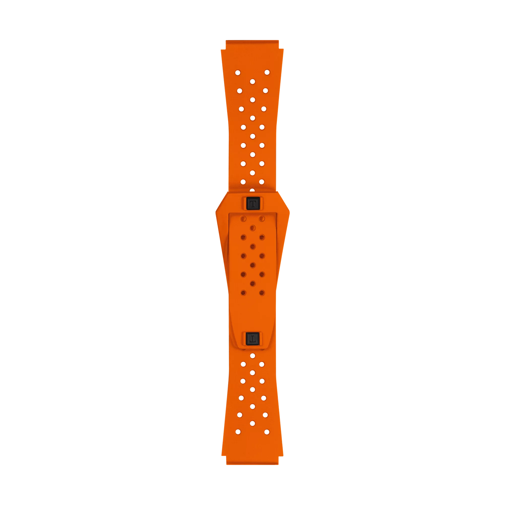 Front view of Bracelet Officiel Tissot Sideral Caoutchouc Orange