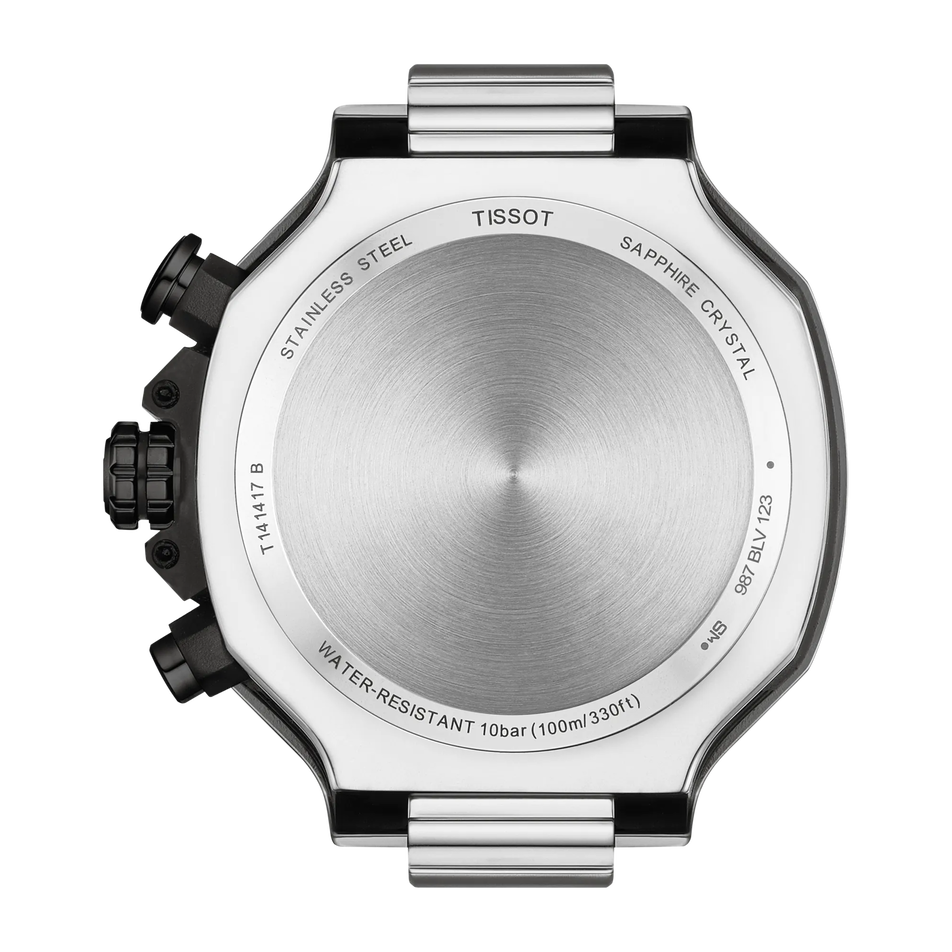 Rückansicht des Gehäuses der Uhr Tissot T-Race 45mm