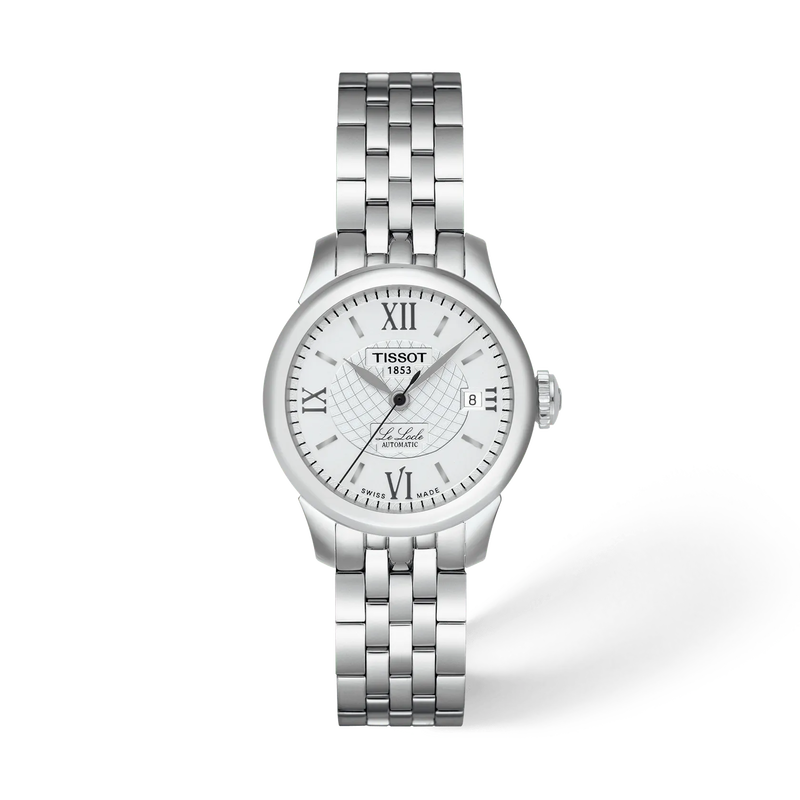 Front view of the watch Tissot Le Locle 25.3mm with shadow