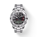 Front view of the watch Tissot T-Touch II Titanium with shadow