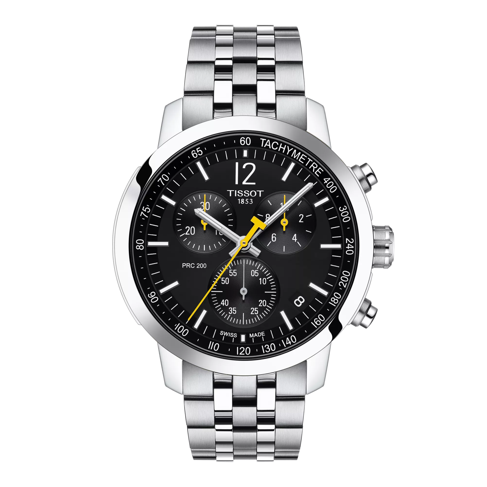 Front view of the watch Tissot PRC 200 43mm