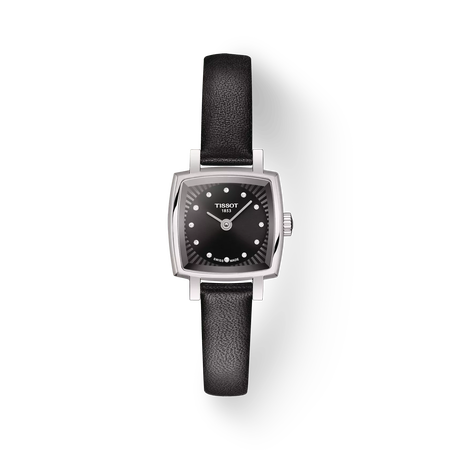 Front view of the watch Tissot Lovely Square with shadow