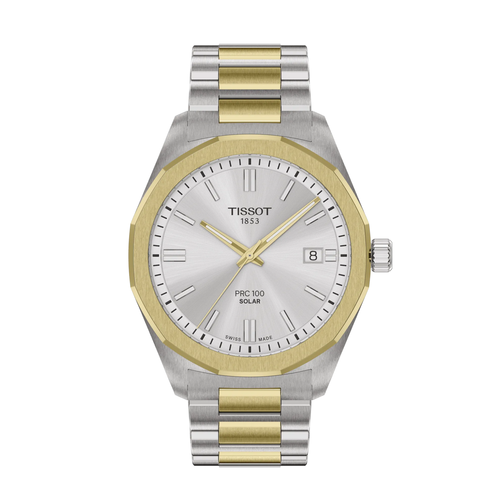 Front view of the watch Tissot PRC 100 Solar 39mm