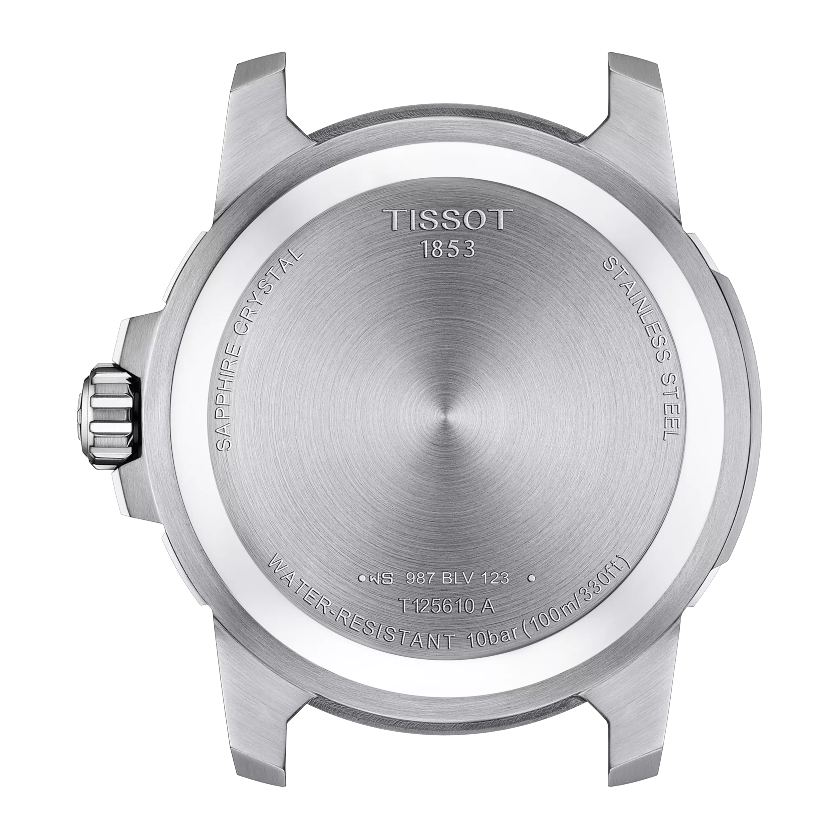 Back view of the watch case Tissot Supersport Gent