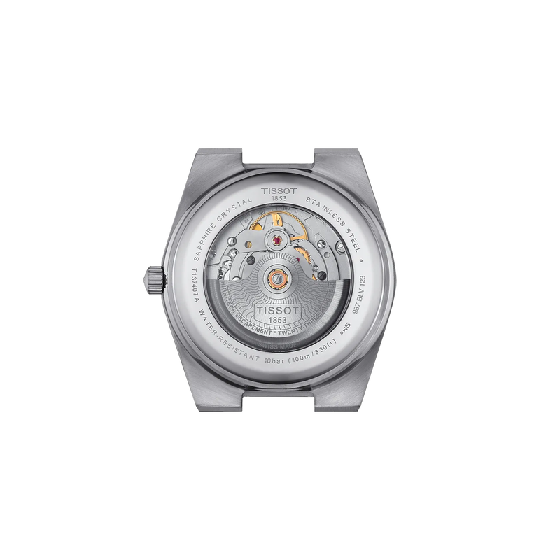 Back view of the watch case Tissot PRX Gold 40mm