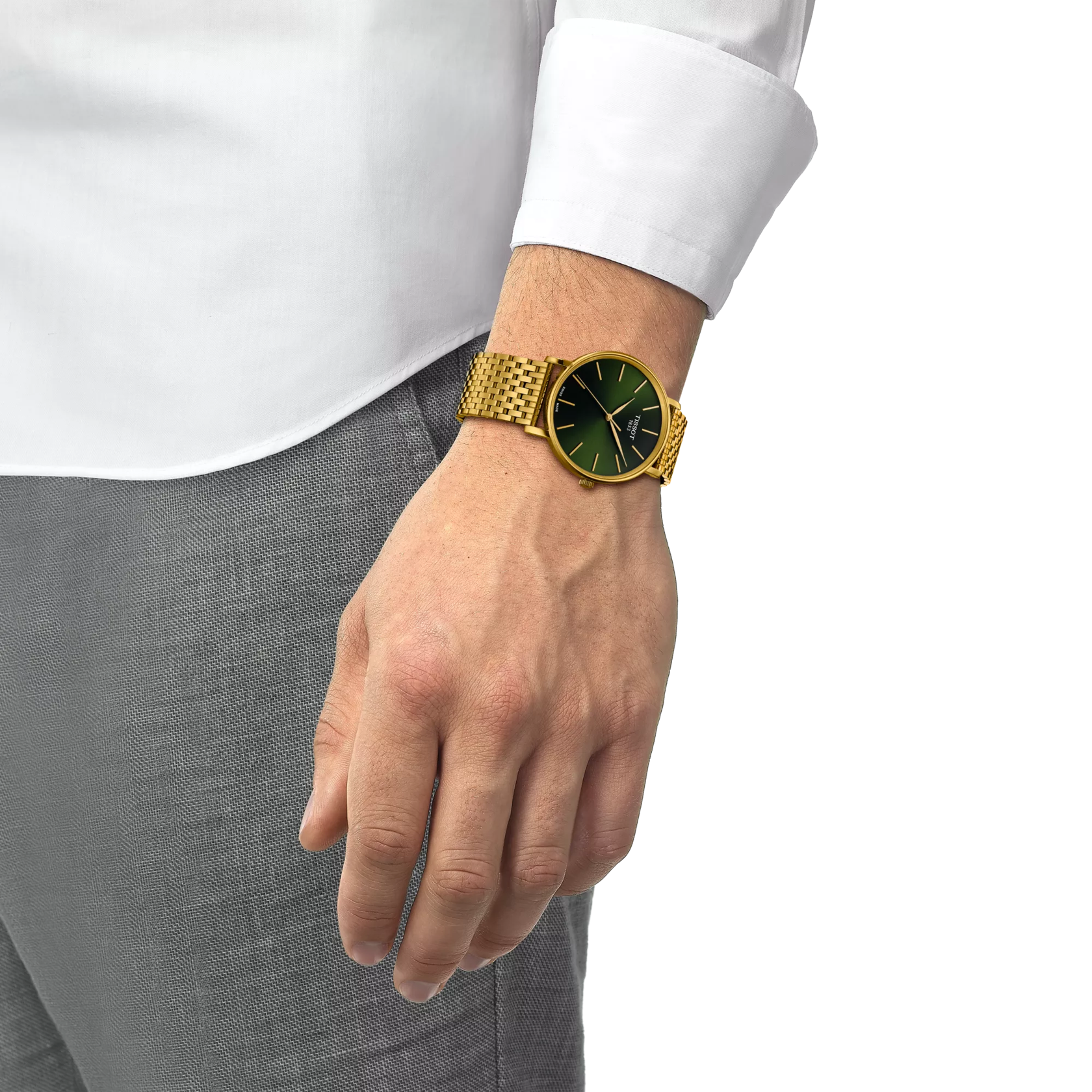 Simulation of the watch Tissot Everytime 40mm on a wrist