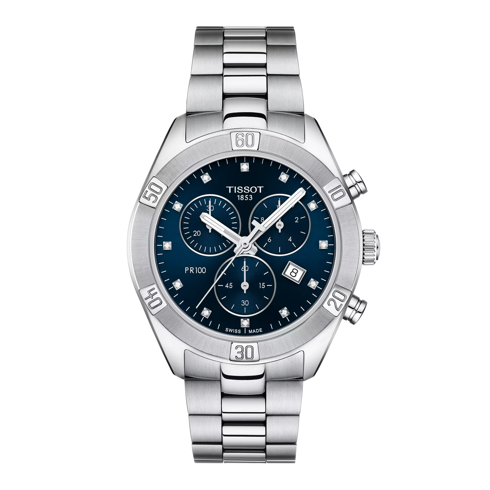 시계 전면 보기 티쏘 PR 100 스포츠 시크 크로노그래프
