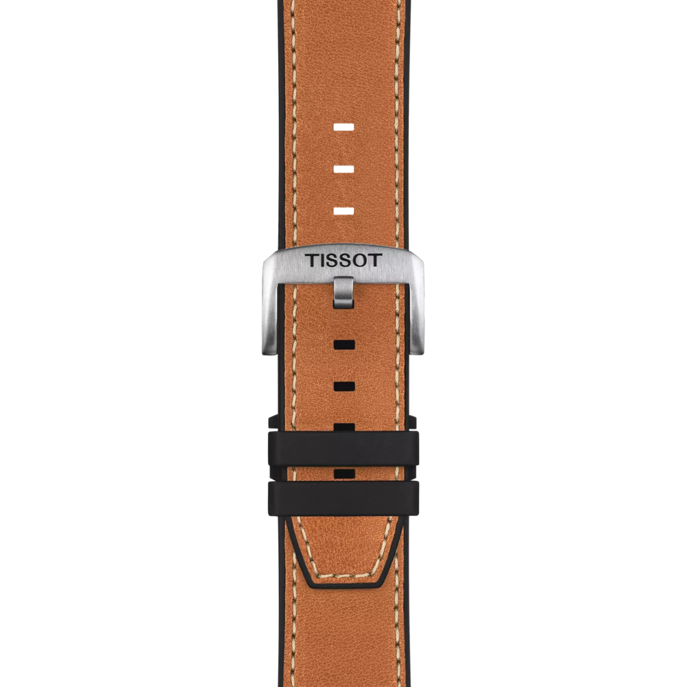 Zoom on Tissot Official Brown Leather Strap Lugs 23 mm
