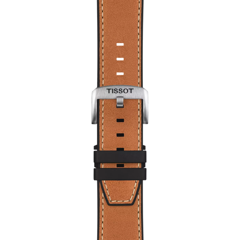 Zoom on Tissot Official Brown Leather Strap Lugs 23 mm