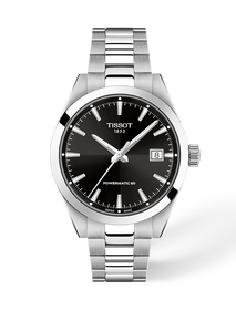 Front view of the watch Tissot Gentleman 38mm with shadow